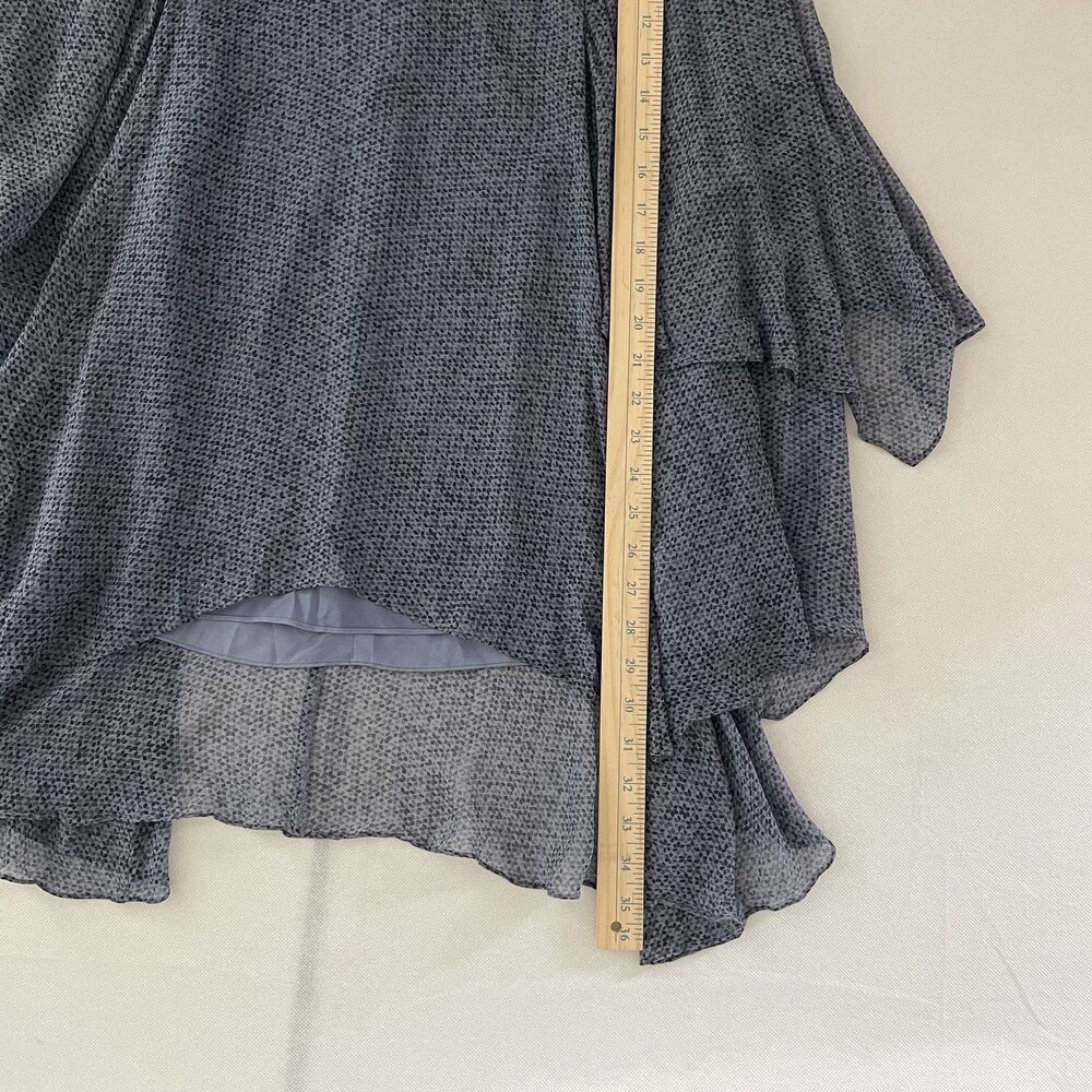 Rebecca Taylor Silk High Low Midi Skirt Blue Asymmetrical Ruffle Hem Size 6 -C - Picture 9 of 12